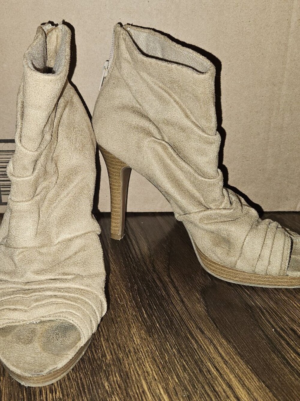 Women's Open Toe High Heel Ankle Boot/Shoe - Size 7